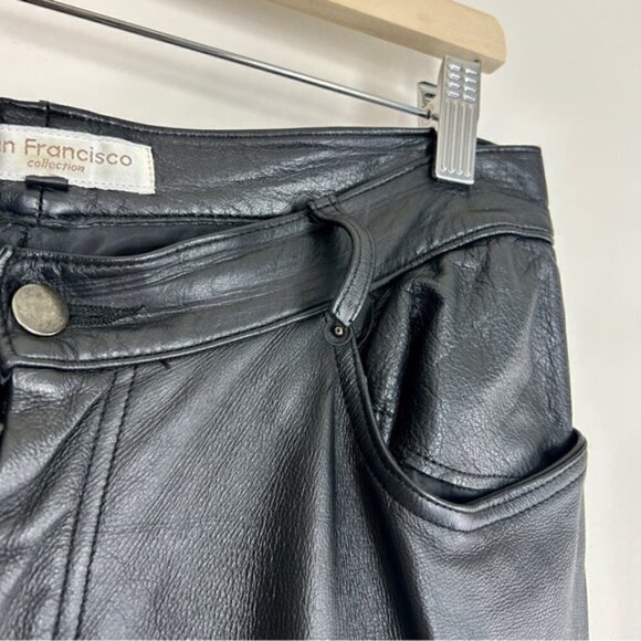 SAN Francisco Vintage Y2K Genuine black leather pants - Picture 5 of 7